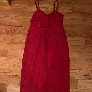 Express Elegant Red Lace Dress Size 8